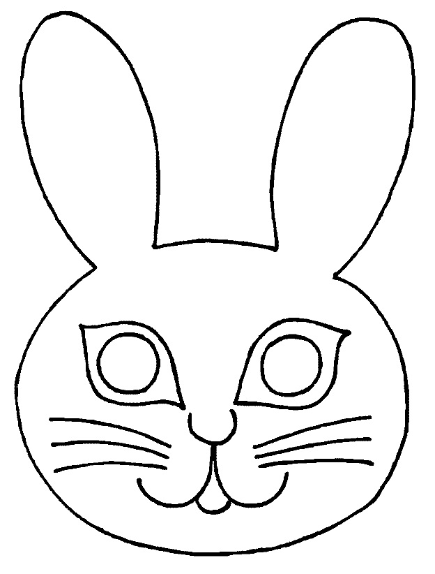 çocuklar için hazır kağıttan Tavşan maskesi şablonu